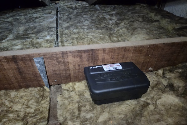 Rodent bait station in roof void